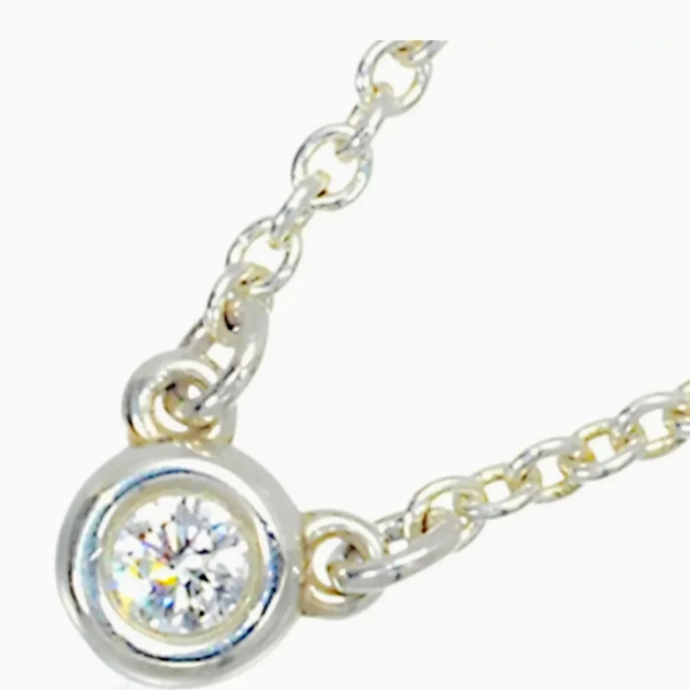 TIFFANY & Co Diamond Pendant on an 925 Sterling Silver 16inch Chain - Picture 1 of 9